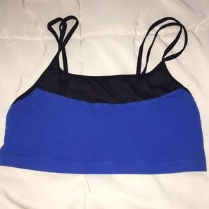 Blue sports bra